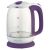 Электрический чайник Willmark WEK-1704G цвет белый/фиолетовый