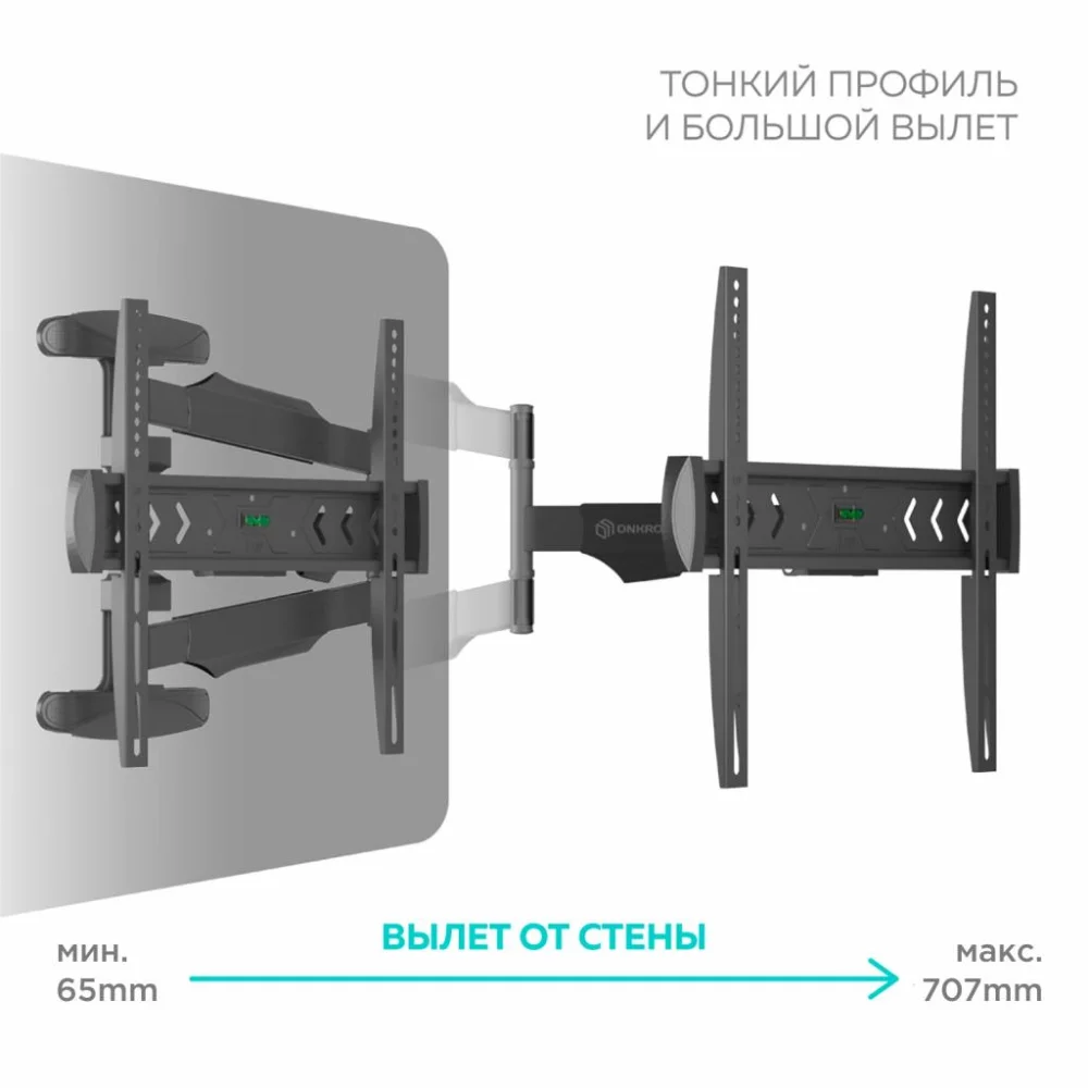 Монтаж кронштейна onkron для телевизора на стену