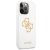 Чехол для телефона Guess LIQUID SILICONE BIG 4G GOLD LOGO PRINT для iPhone 13 ProMax (GUHCP13XLS4GGWH) цвет белый