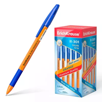 Ручка шариковая Erich Krause R-301 Orange Stick&Grip (39531)