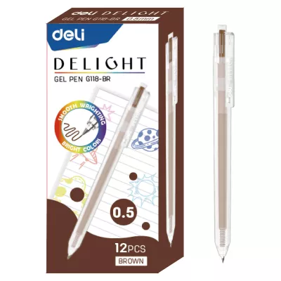 Ручка гелевая Deli Delight EG118-BR