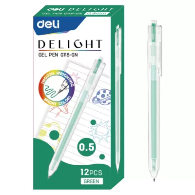 Ручка гелевая Deli Delight EG118-GN